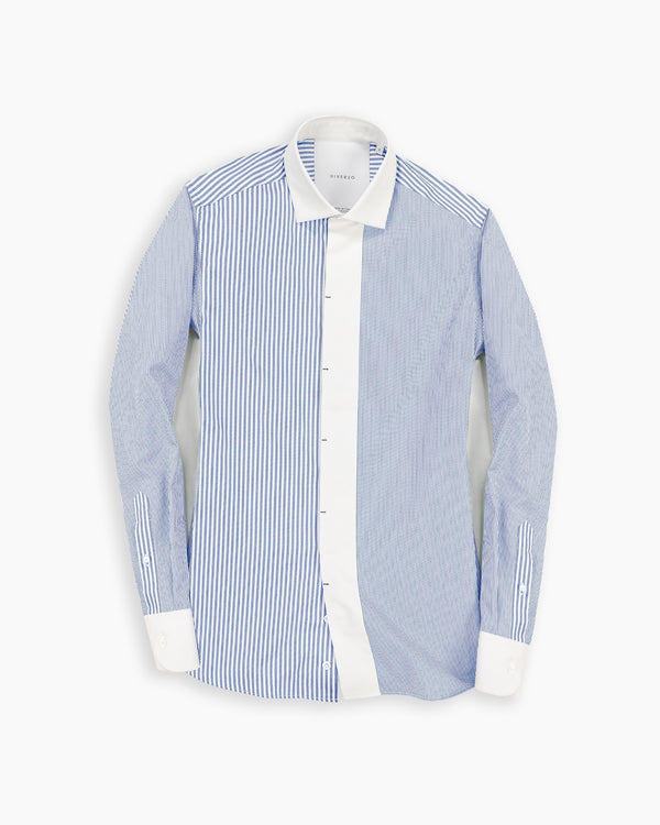 Blue Stripe Patchwork Shirt