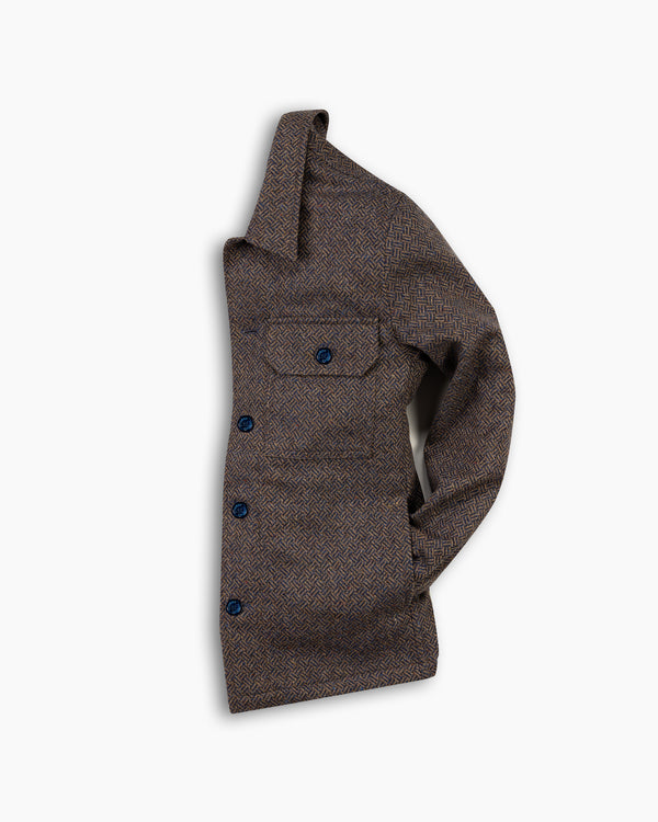 Blue Micro Wool Overshirt