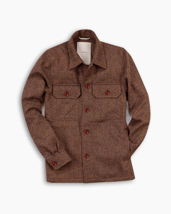 Burgundy Micro Wool Overshirt