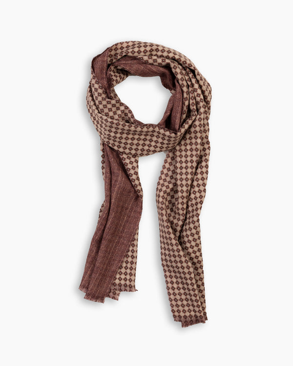 Ecru Print Cashmere Scarf