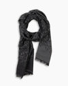 Charcoal Paisley Print Wool & Silk Scarf