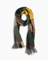 Green & Brown Panel Wool Scarf