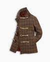 Ecru & Burgundy Check Wool Toggle Peacoat