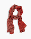 Red Geometric Print Wool Scarf