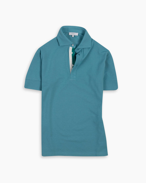 Teal Twin-Trim Short Sleeve Polo